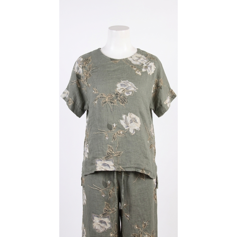 NEW GIGI MODA sanremo linen top in olive